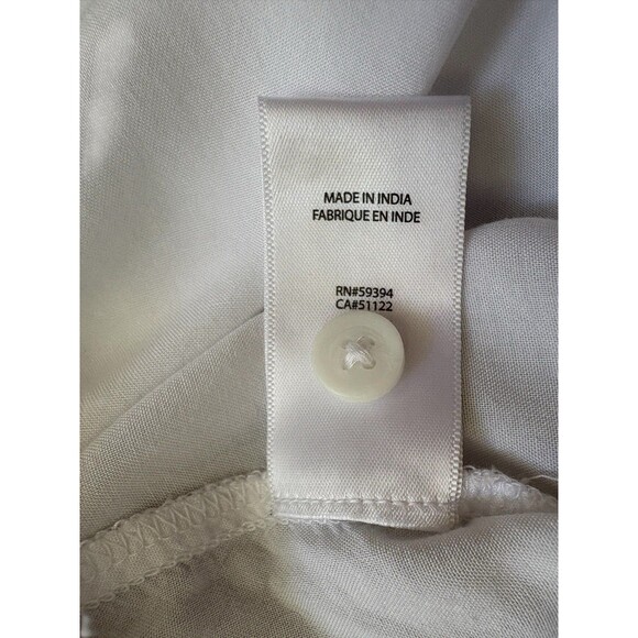 Beach Lunch Lounge Button Down Shirt Women's Size Med White Soft 100% Viscose - Picture 8 of 14